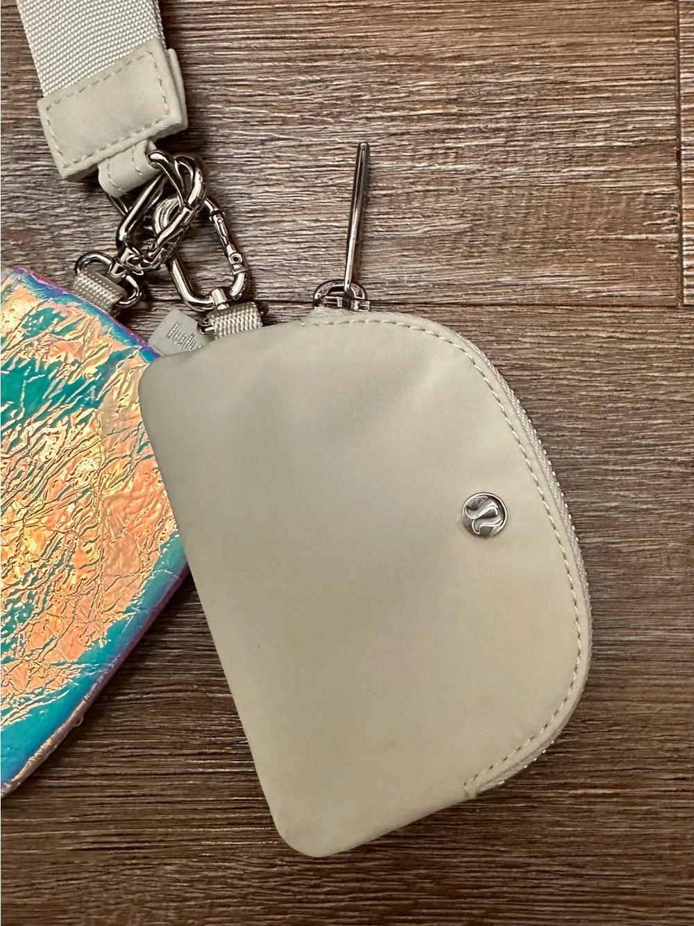lululemon athletica beige wristlet
